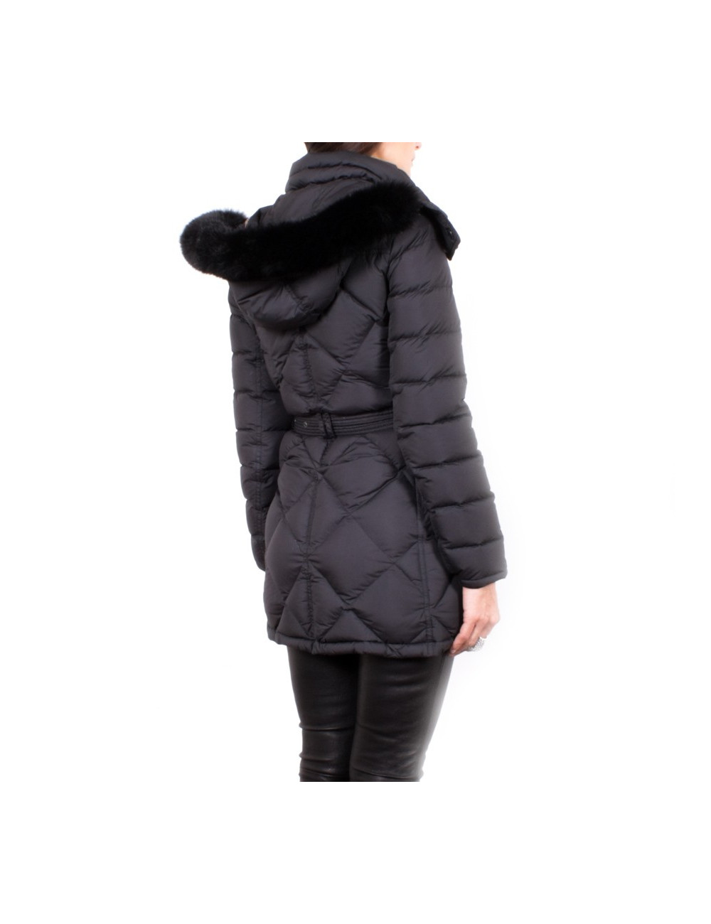 Jacket BURBERRY XS / T36 EN black with fur collar