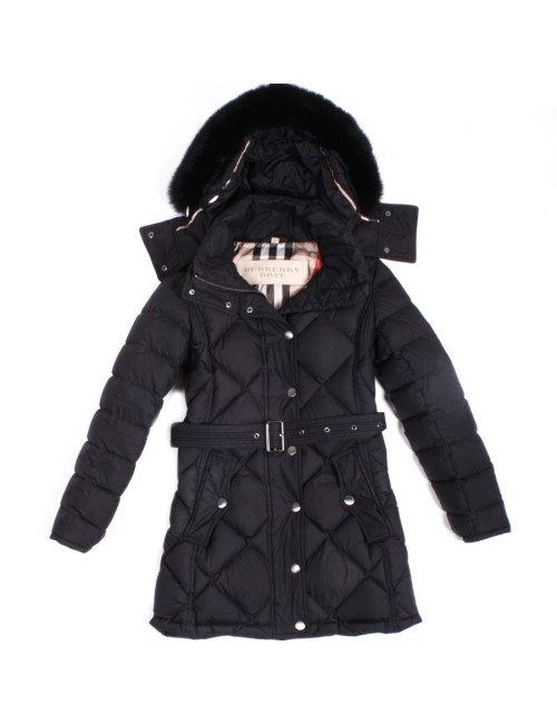 Jacket BURBERRY XS / T36 EN black with fur collar