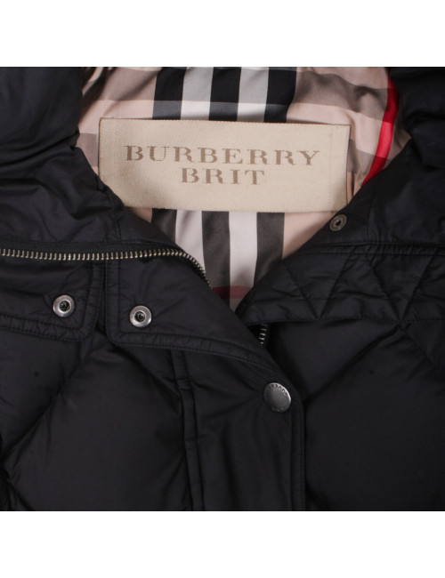 Jacket BURBERRY XS / T36 EN black with fur collar