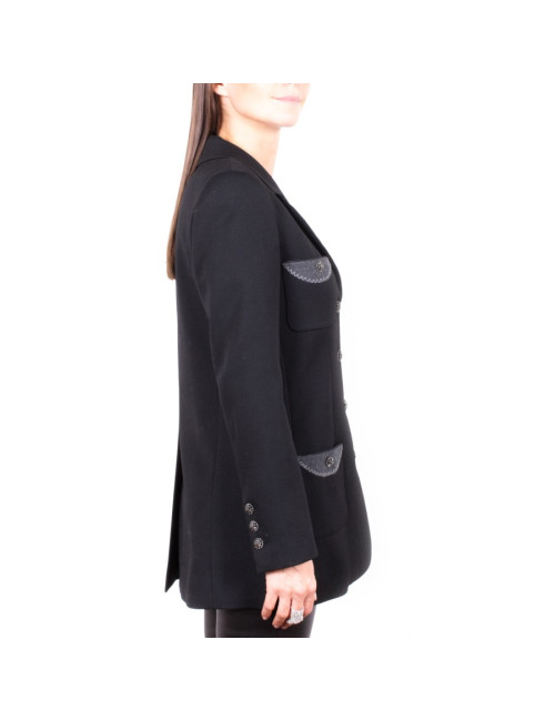 Veste CHANEL T 40 en laine noir