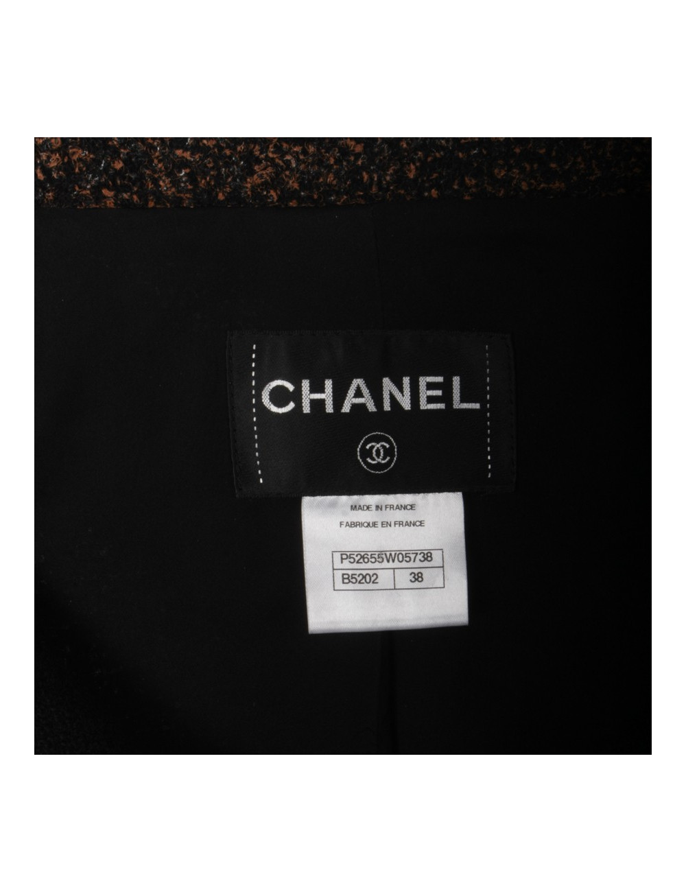 Veste CHANEL T 38 tweed marron 