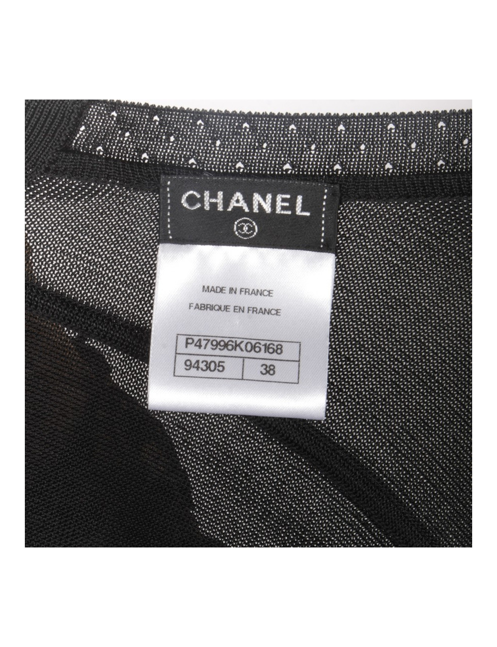CHANEL T 38 en Black mesh dress