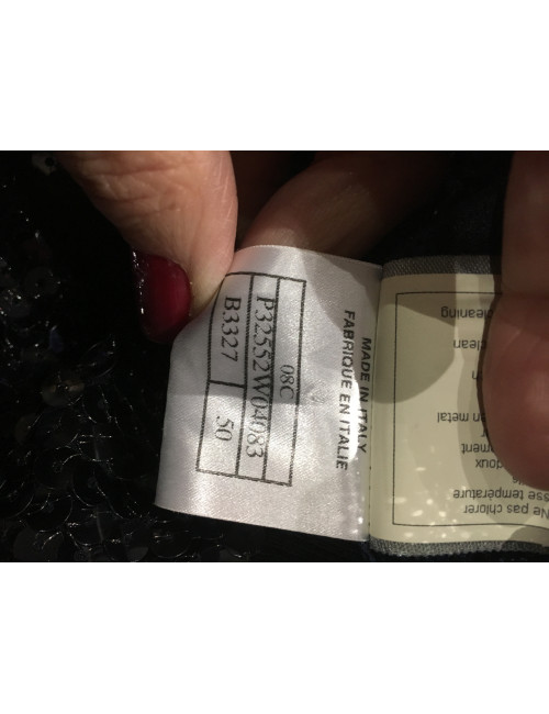 Blouson CHANEL T 50 sequins bleu marine