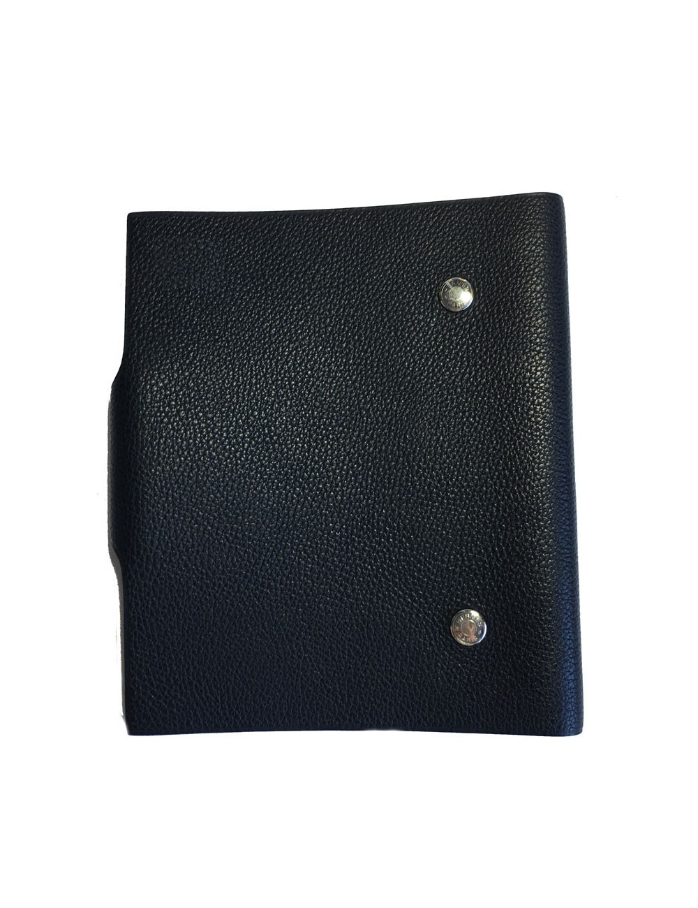 HERMES black notebook cover in grained calfskin leather