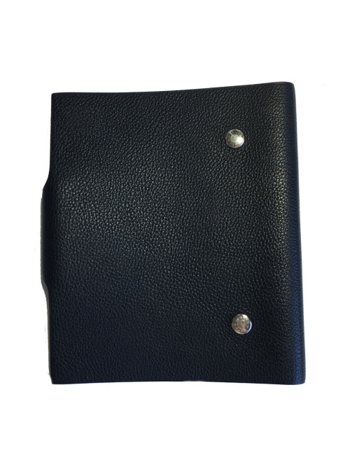 HERMES black notebook cover in grained calfskin leather