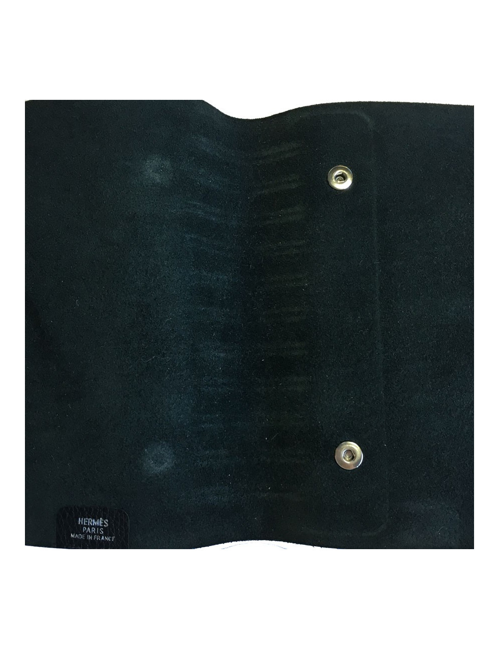 HERMES black notebook cover in grained calfskin leather