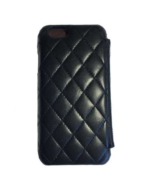 Etui  "Iphone 6" CHANEL en cuir matelassé noir