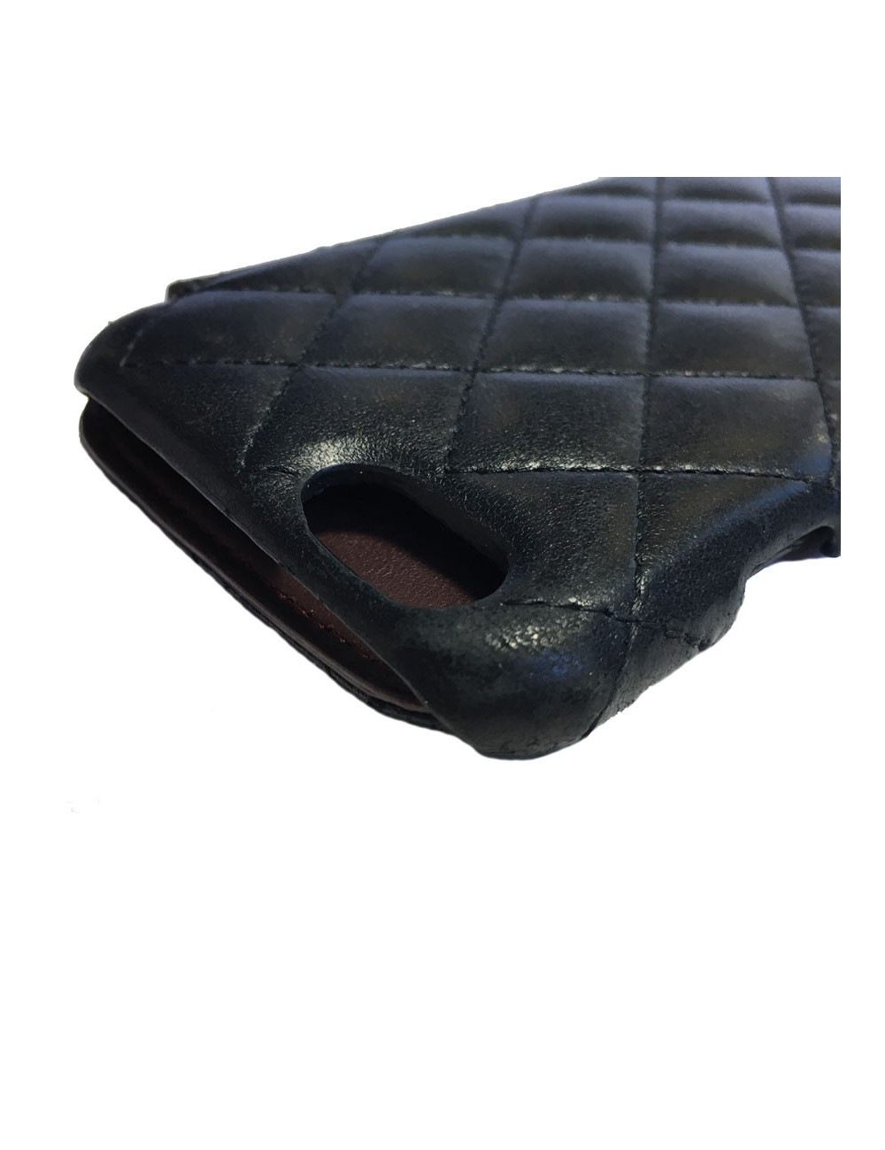 Etui  "Iphone 6" CHANEL en cuir matelassé noir