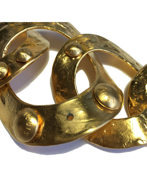 Bracelet LOUIS VUITTON anneaux en métal plaqué or martelé