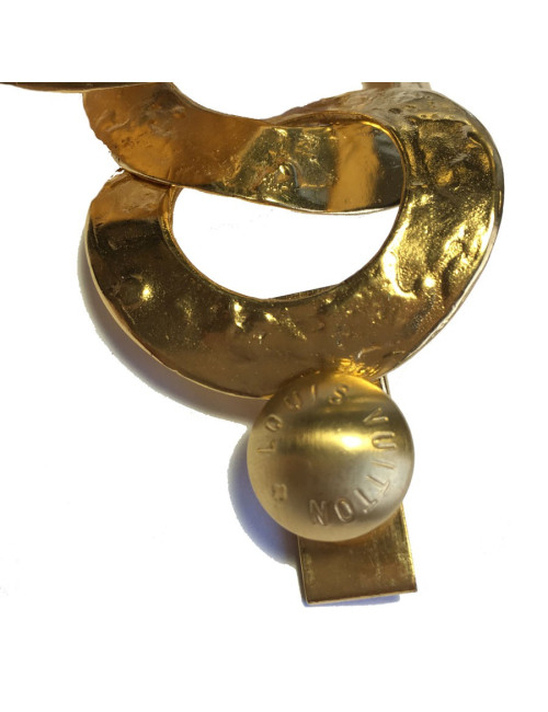 Bracelet LOUIS VUITTON anneaux en métal plaqué or martelé