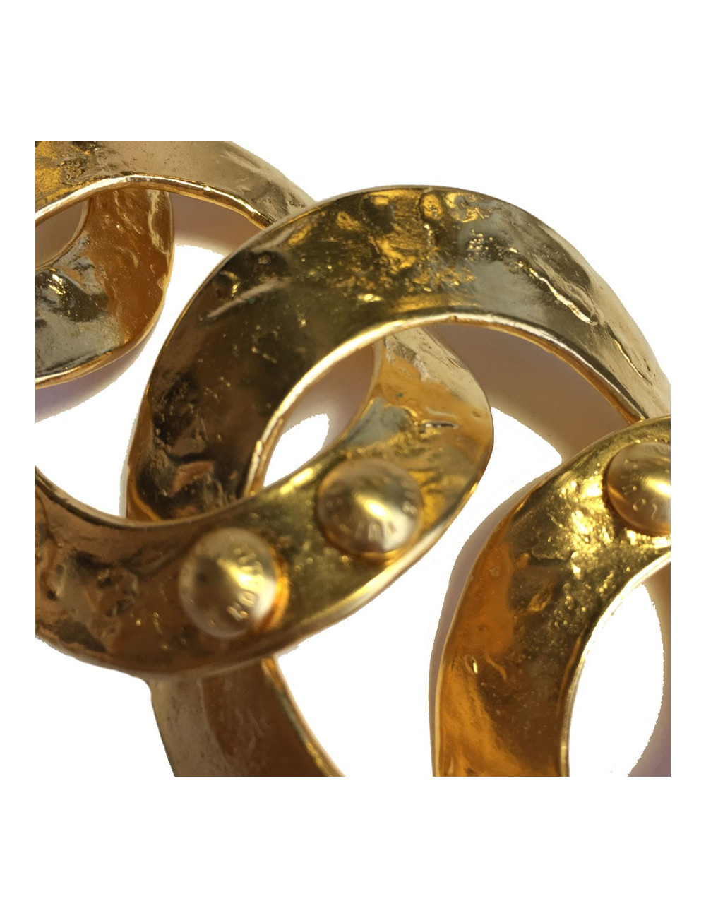 Bracelet LOUIS VUITTON anneaux en métal plaqué or martelé