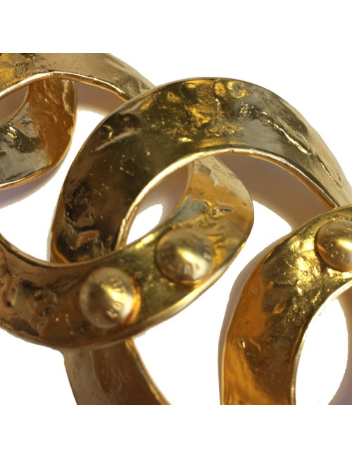 Bracelet LOUIS VUITTON anneaux en métal plaqué or martelé