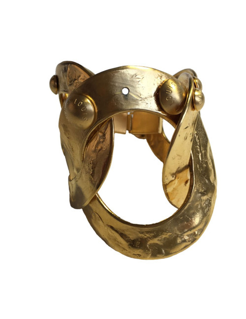 Bracelet LOUIS VUITTON anneaux en métal plaqué or martelé