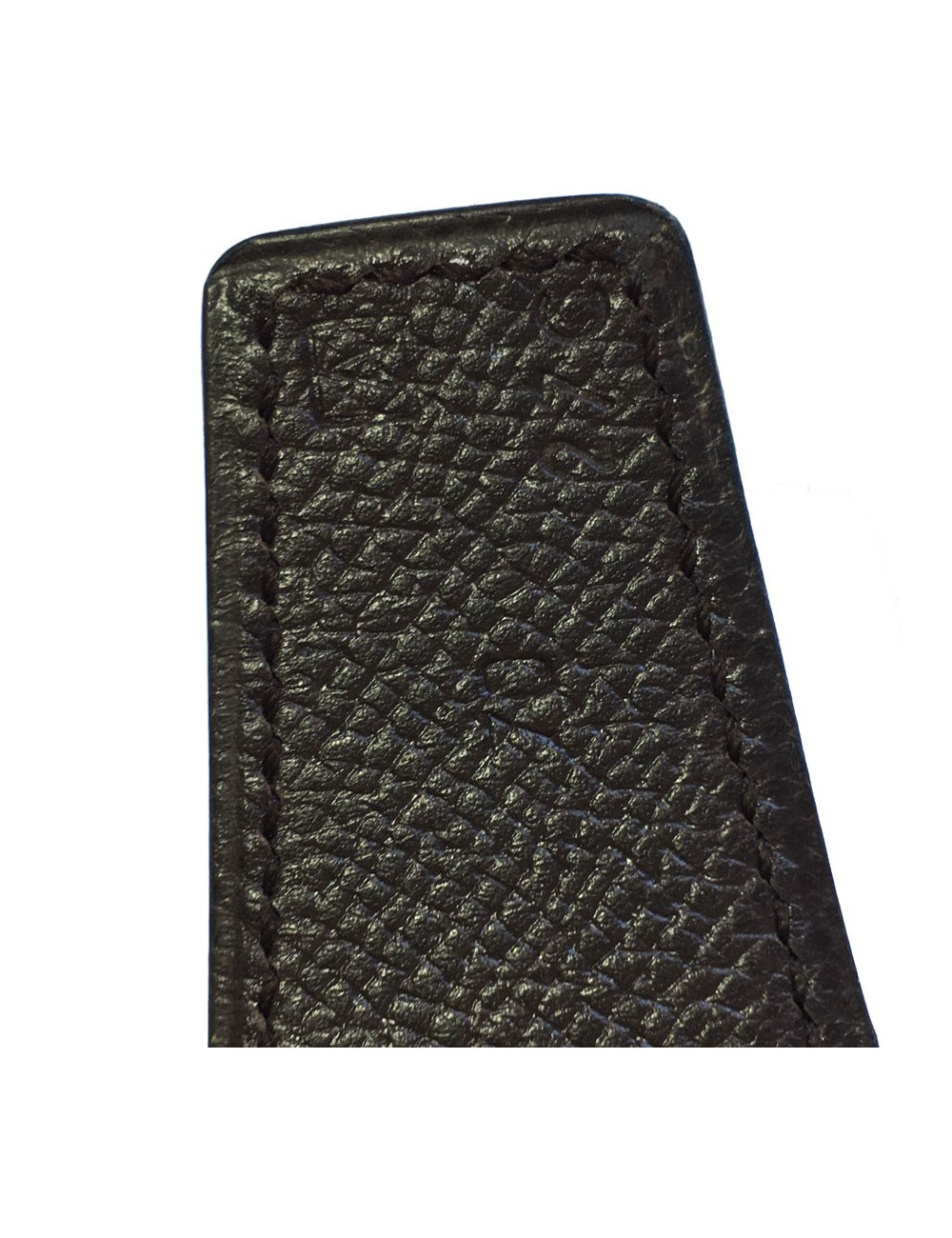 Ceinture H HERMES réversible T70 en veau swift marron et veau epsom chocolat