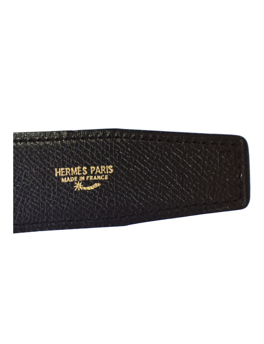Ceinture H HERMES réversible T70 en veau swift marron et veau epsom chocolat