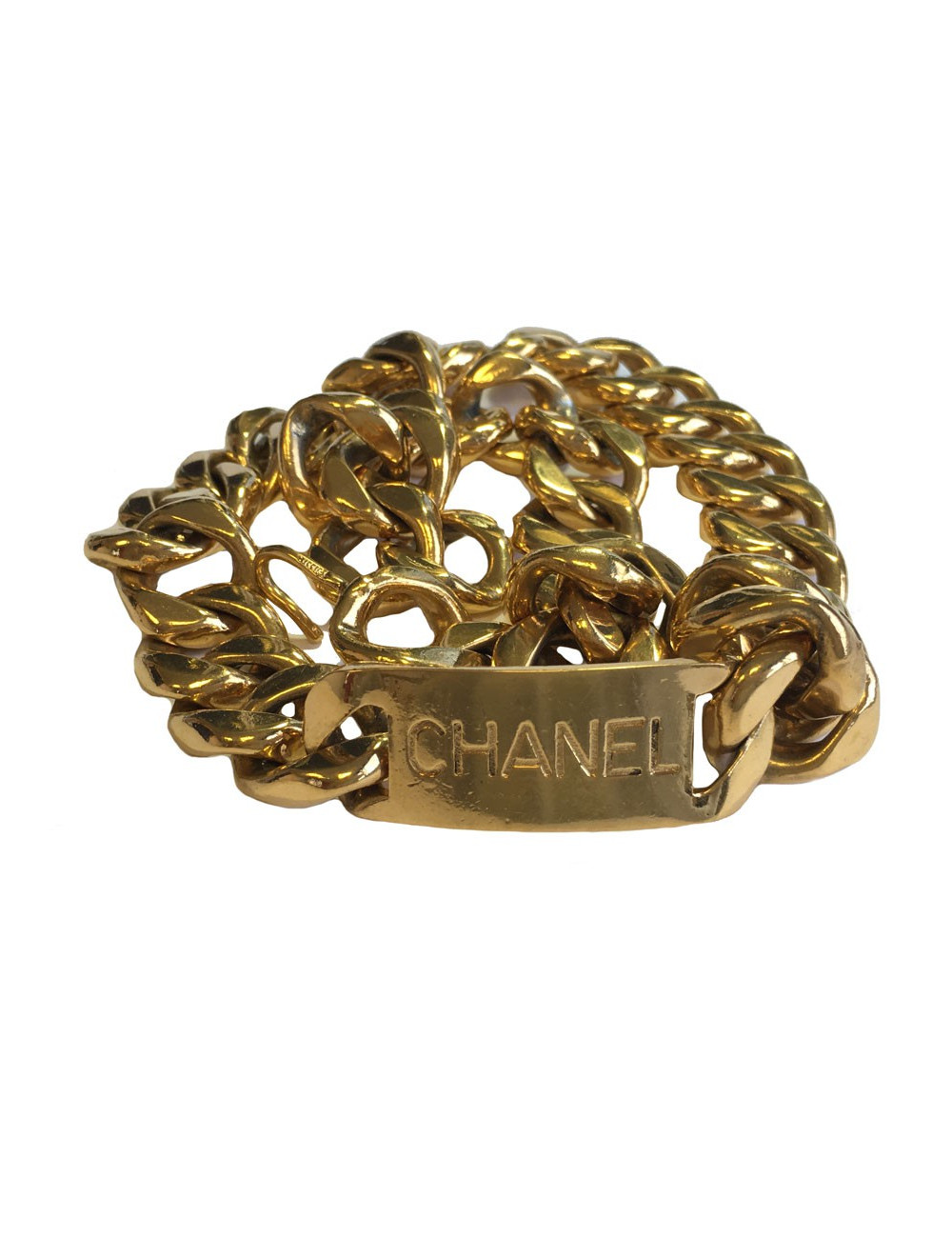 80's CHANEL chain belt in gilded metal