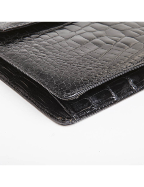 Pochette Pascal MORABITO en crocodile noir