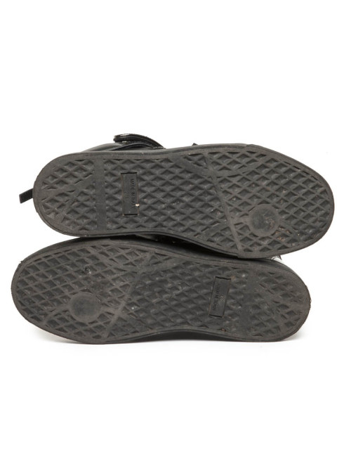 GIUSEPPE ZANOTTI T 39 leather and black rhinestone boots