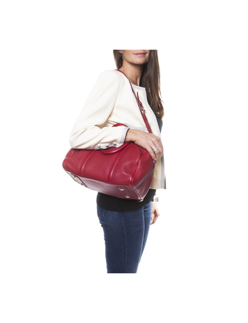 Sofia Coppola LOUIS VUITON bag in cherry soft grained calf leather