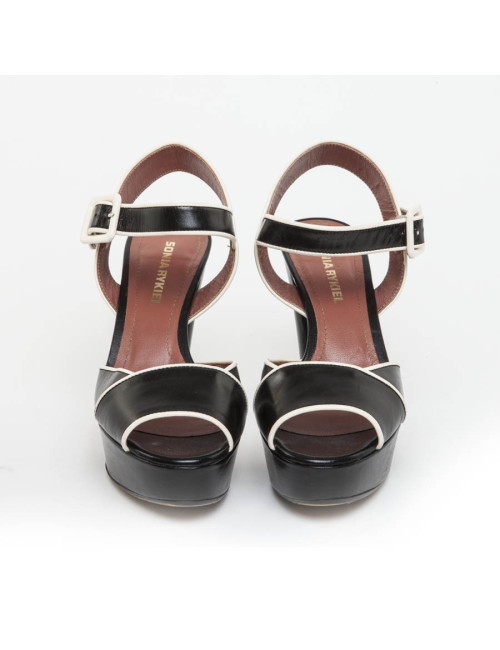 Sandales hautes SONIA RYKIEL T 37 cuir bicolore