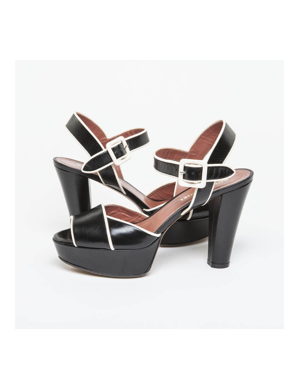 Sandales hautes SONIA RYKIEL T 37 cuir bicolore