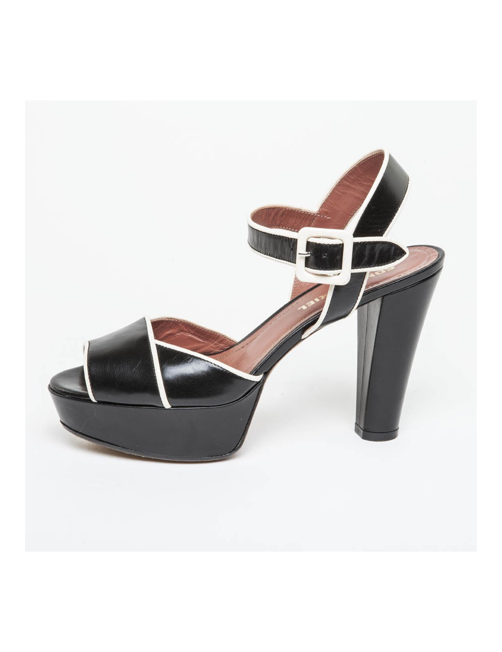 SONIA RYKIEL T 37 en two-tone leather high sandals