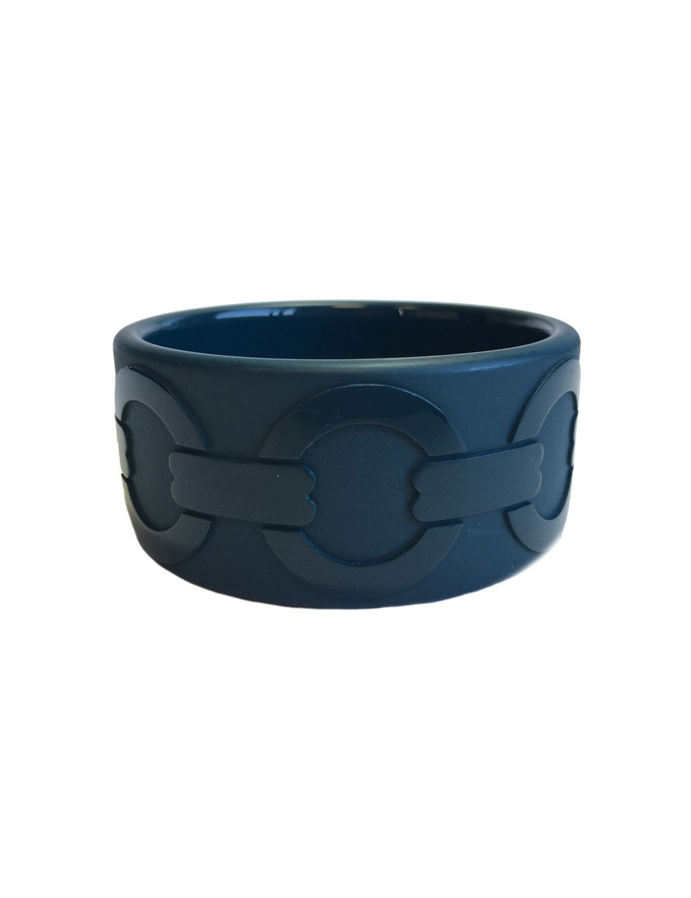 HERMES bracelet blue lacquered duck and painted pattern