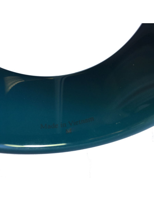 HERMES bracelet blue lacquered duck and painted pattern