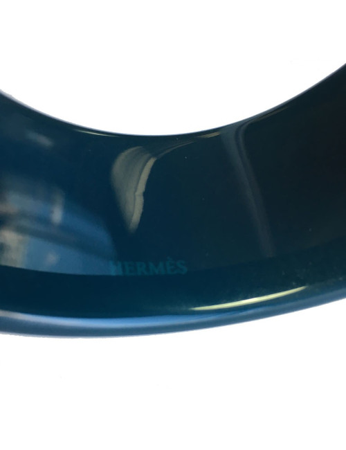 HERMES bracelet blue lacquered duck and painted pattern