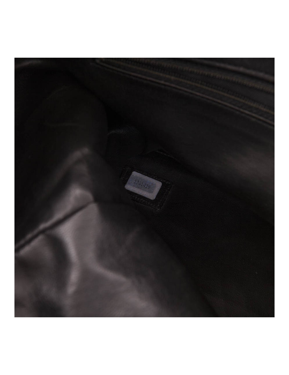 Vintage canvas and black leather CHANEL bag