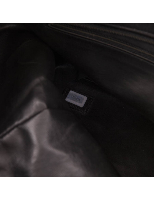 Sac vintage CHANEL toile et cuir noir