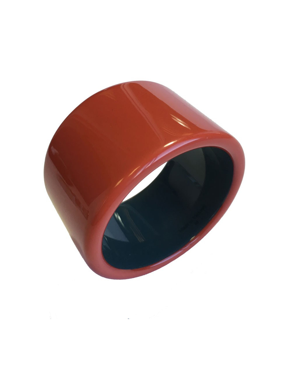 HERMES cuff bracelet in dark orange lacquered wood