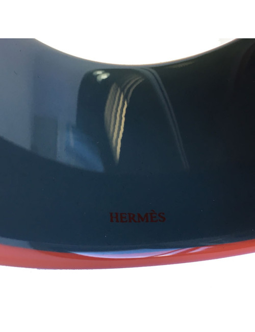 HERMES cuff bracelet in dark orange lacquered wood