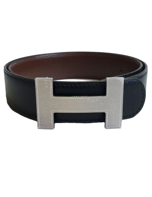 Belt: HERMES reversible black and brown leather T72