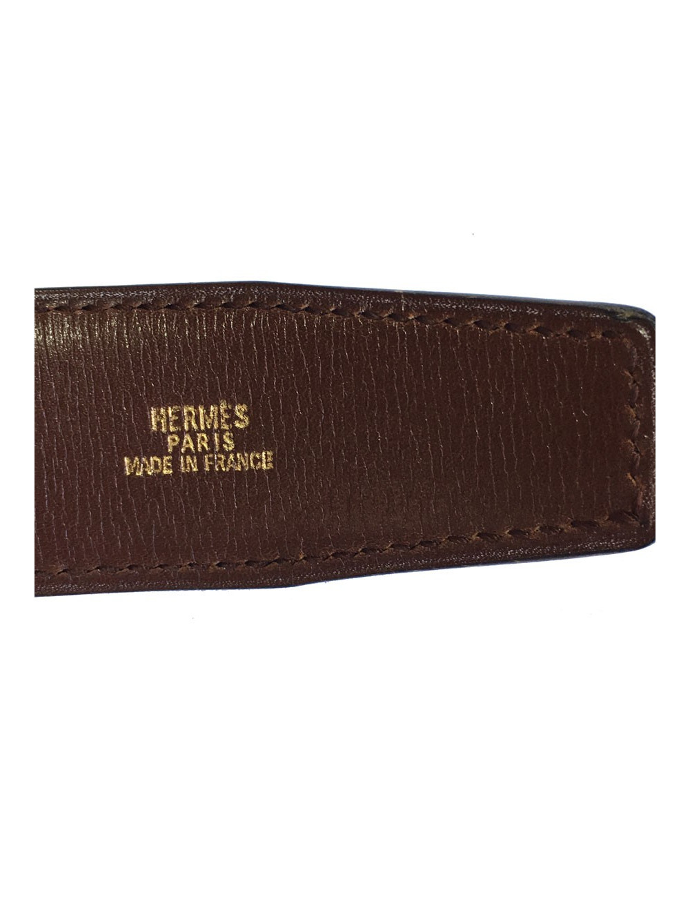 xxx Ceinture H HERMES réversible en cuir noir et marron