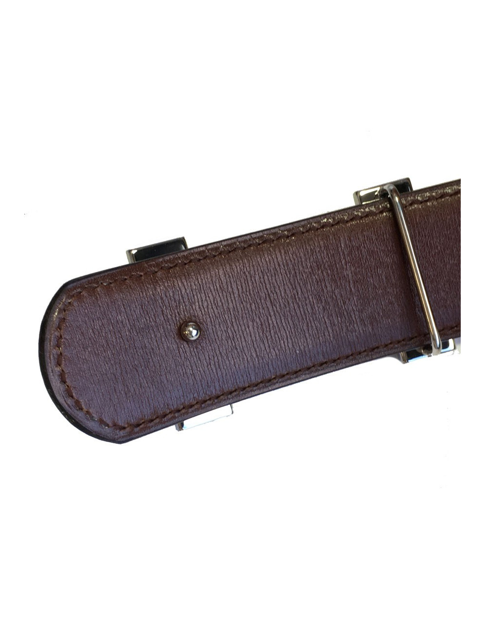 Belt: HERMES reversible black and brown leather T72