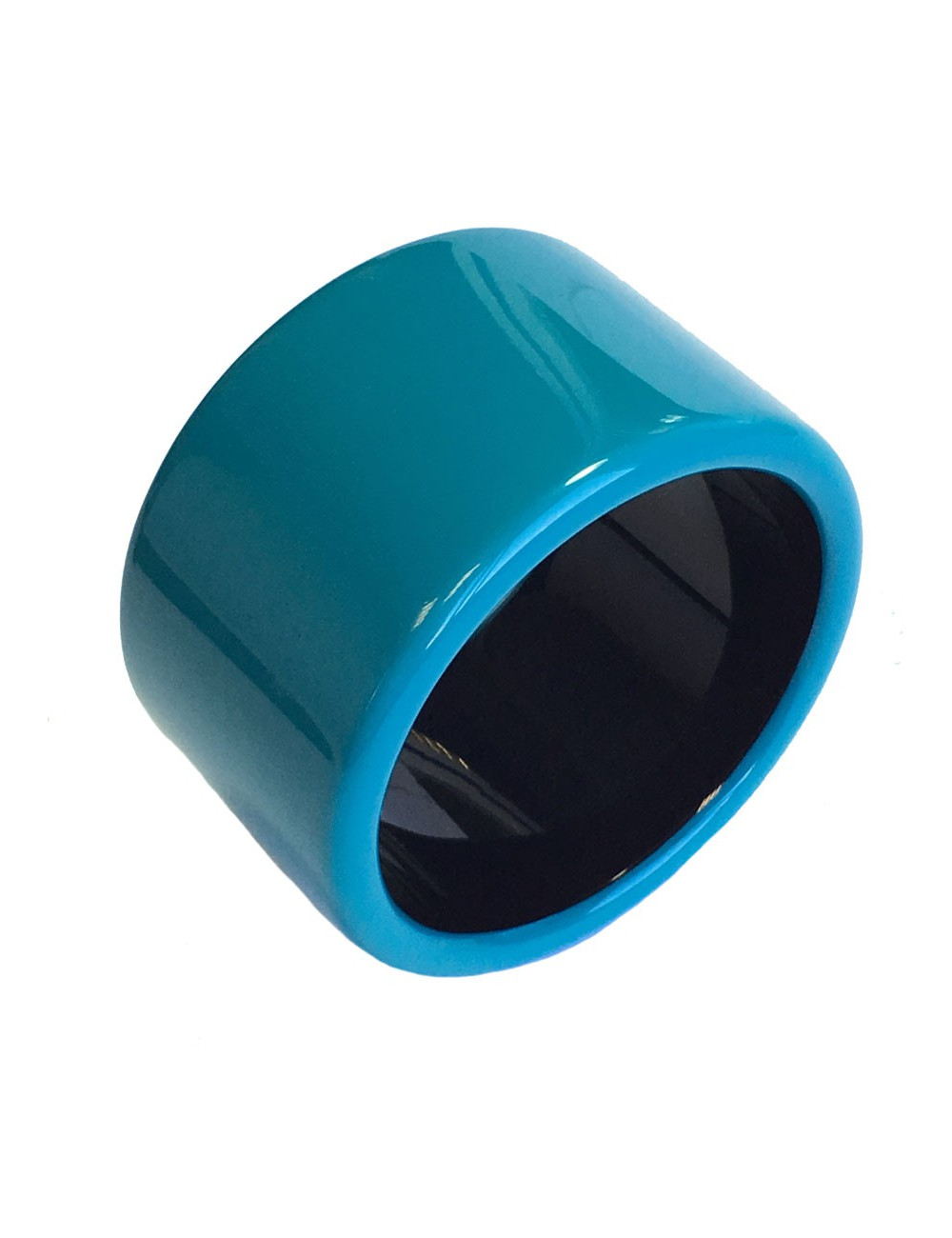 HERMES bracelet lacquered wooden peacock blue