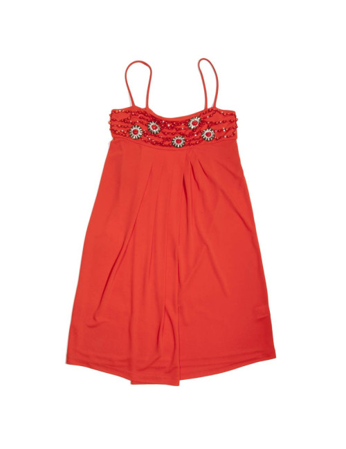 Dress VALENTINO t42 IT: 38 coral embroidered EN