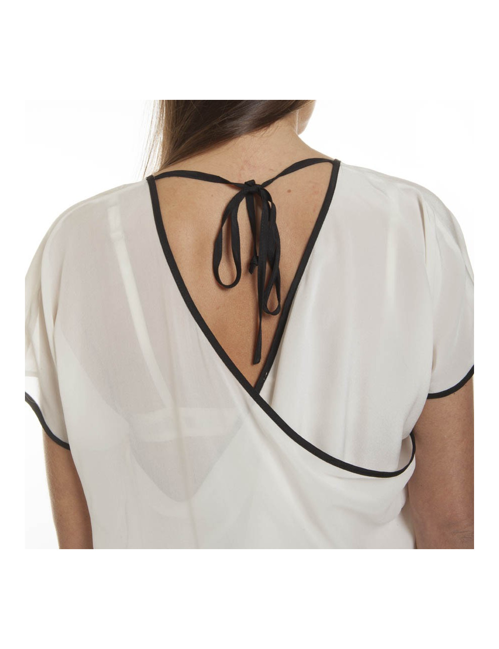 GOLD HAWK blouse size 34 in white silk