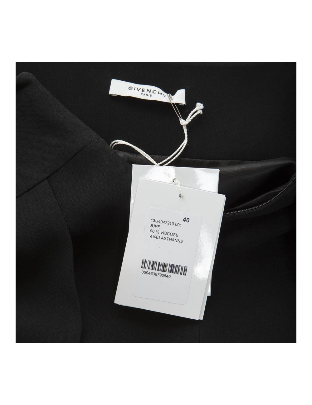  GIVENCHY black pencil skirt in viscose Size 40EU