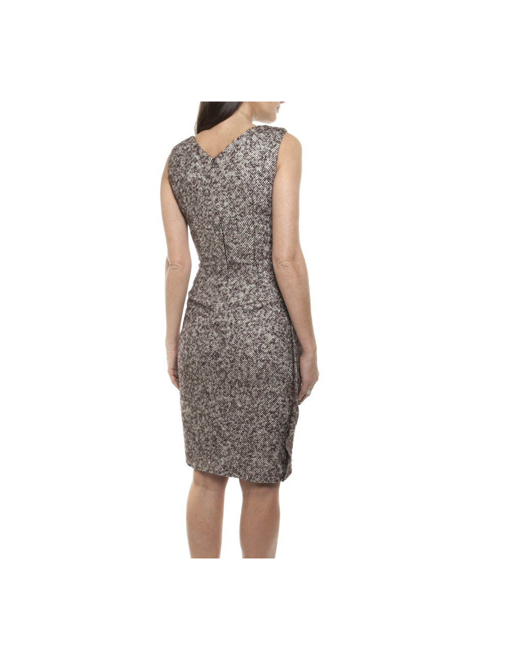 DIOR T 34 dress in wool and mohair Brown and cream