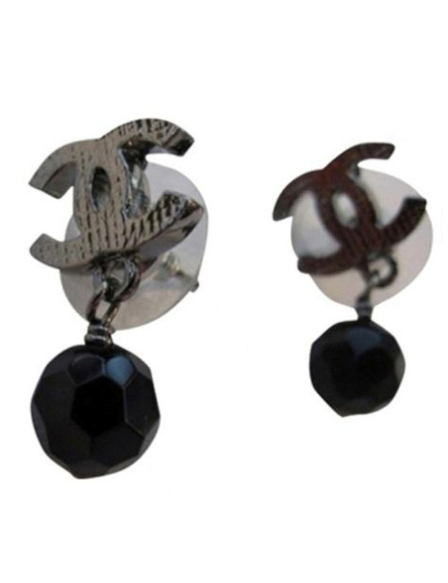 Clous d'oreilles ruthénium CHANEL
