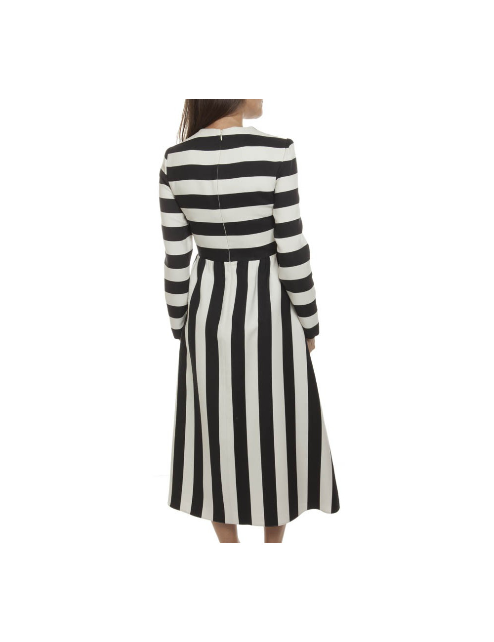 VALENTINO T 40 IT/36 EN striped black and white long dress