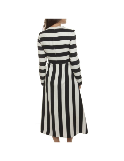 Robe longue VALENTINO rayée noire et blanche
