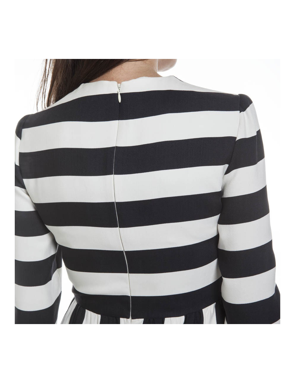 VALENTINO T 40 IT/36 EN striped black and white long dress
