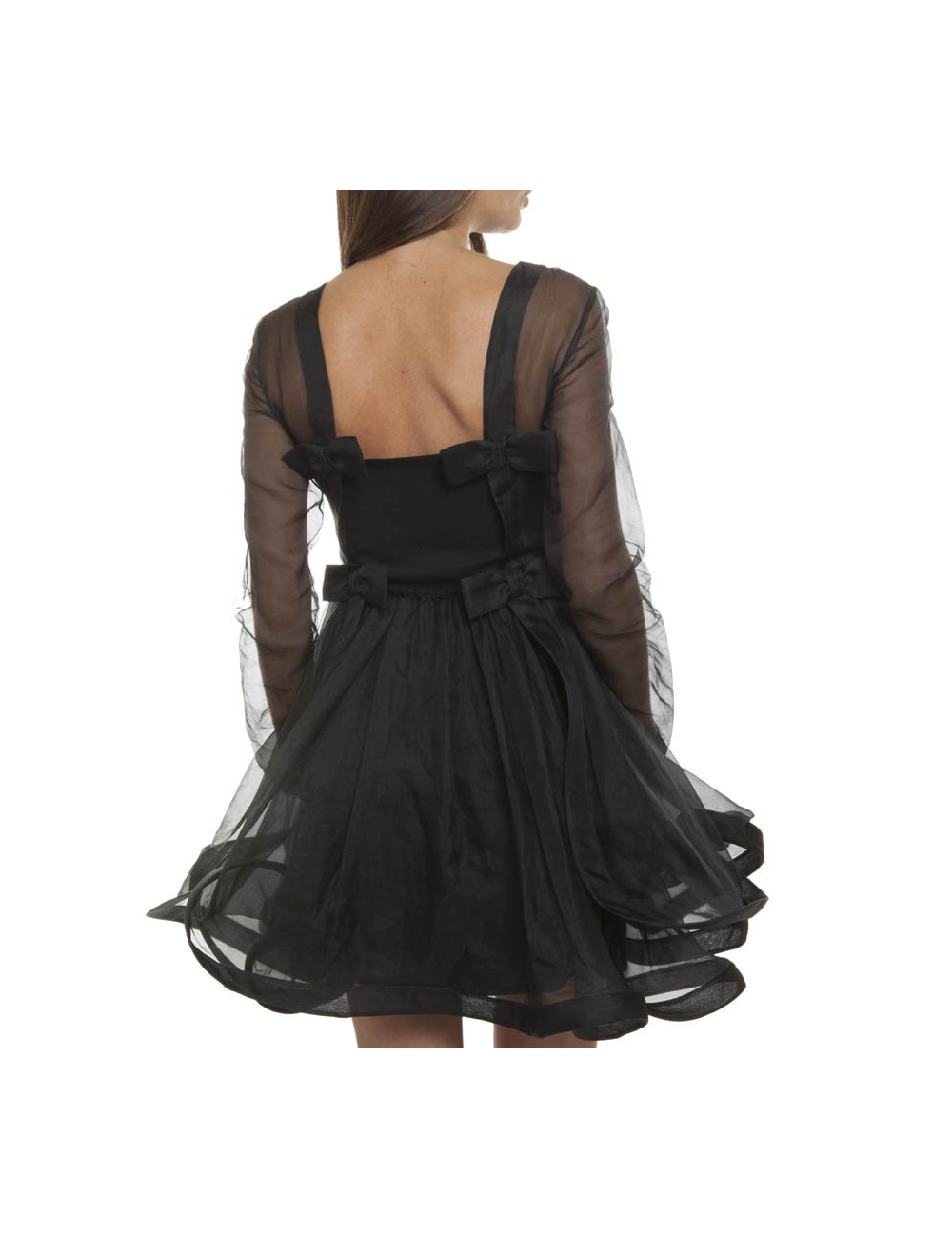 Black VALENTINO T40 IT/36 FRorganza cocktail dress with Ruffles