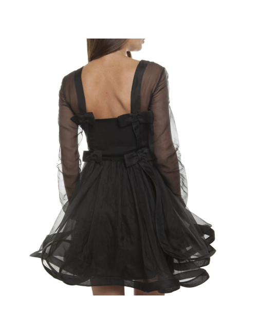 Black VALENTINO T40 IT/36 FRorganza cocktail dress with Ruffles