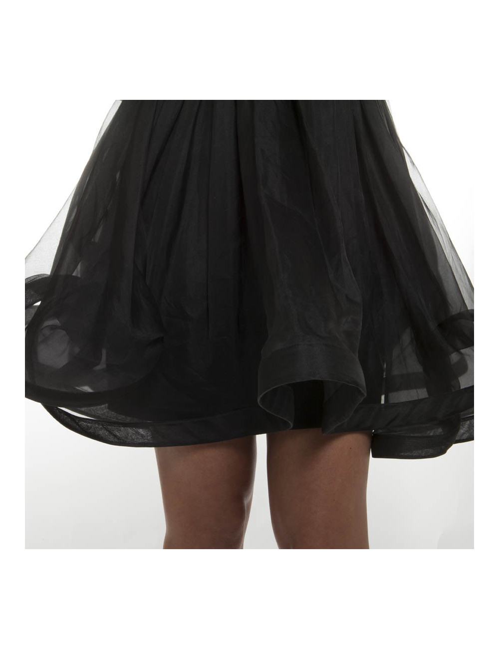 Black VALENTINO T40 IT/36 FRorganza cocktail dress with Ruffles