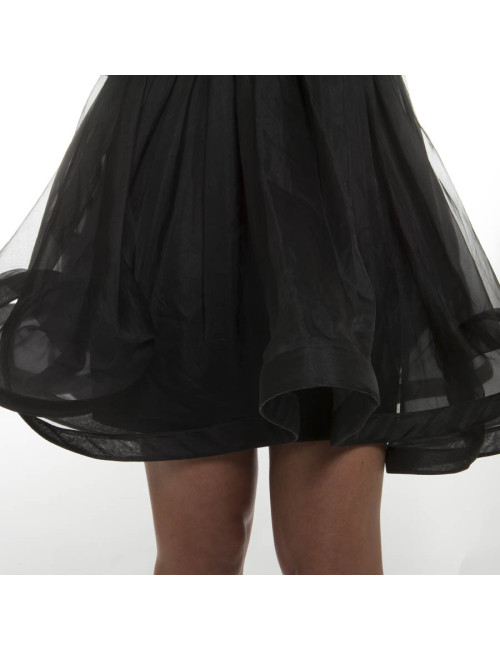 Black VALENTINO T40 IT/36 FRorganza cocktail dress with Ruffles