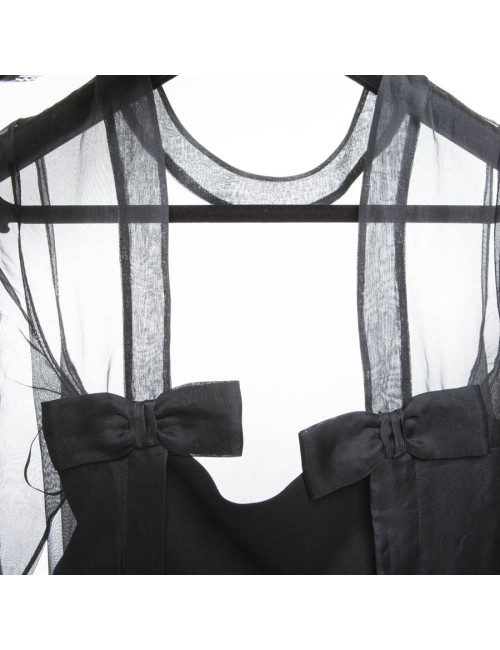 Black VALENTINO T40 IT/36 FRorganza cocktail dress with Ruffles